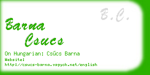 barna csucs business card