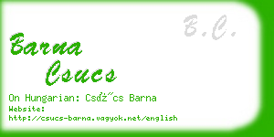 barna csucs business card